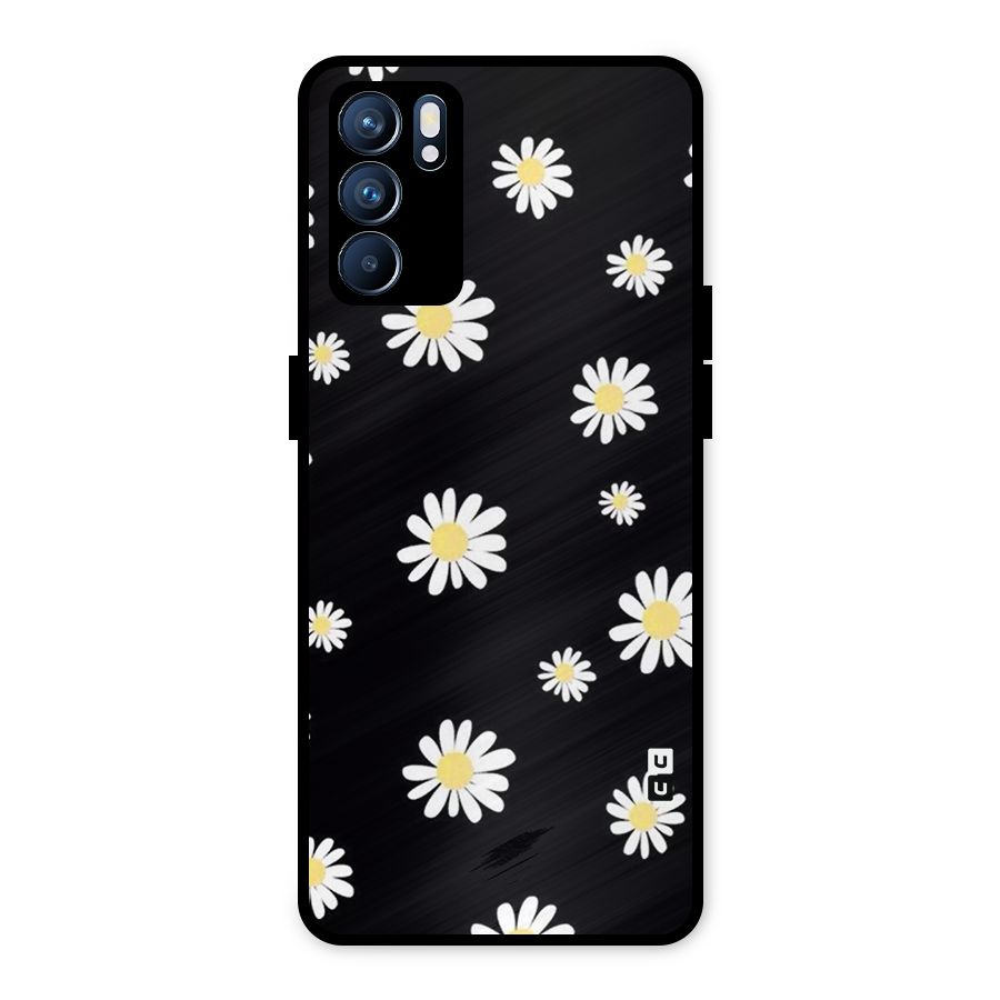 Simple Sunflowers Pattern Metal Back Case for Oppo Reno6 5G