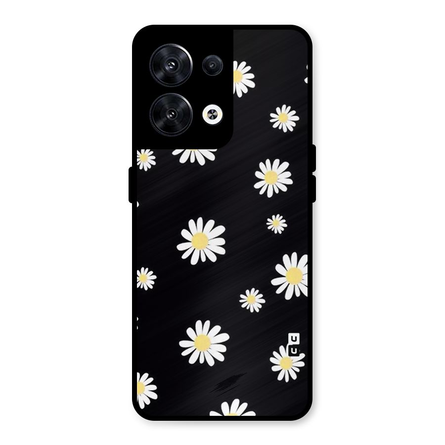 Simple Sunflowers Pattern Metal Back Case for Oppo Reno8 5G