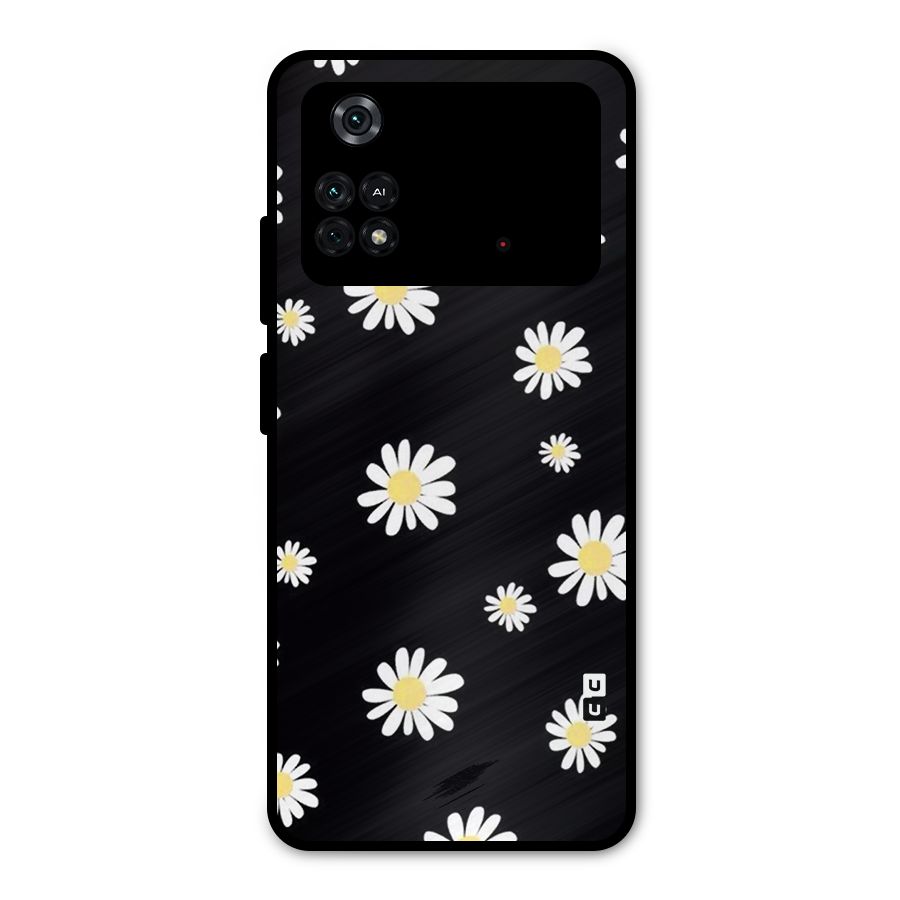 Simple Sunflowers Pattern Metal Back Case for Poco M4 Pro 4G
