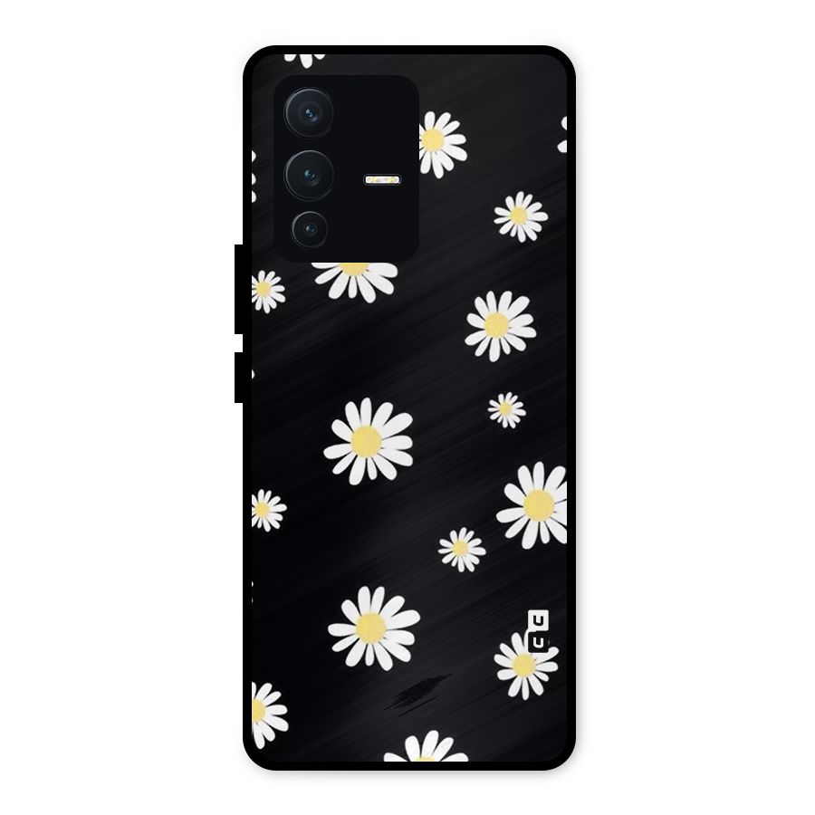 Simple Sunflowers Pattern Metal Back Case for Vivo V23 5G
