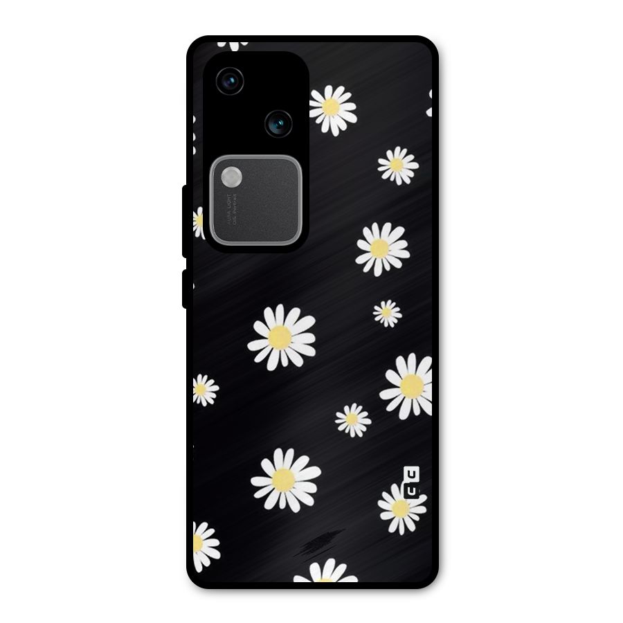 Simple Sunflowers Pattern Metal Back Case for Vivo V30 Pro