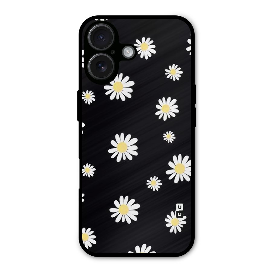 Simple Sunflowers Pattern Metal Back Case for iPhone 16