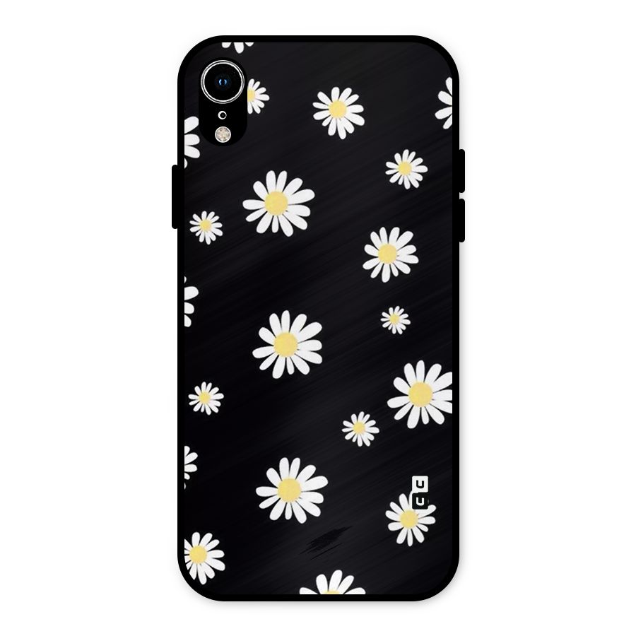 Simple Sunflowers Pattern Metal Back Case for iPhone XR