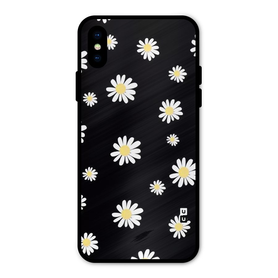 Simple Sunflowers Pattern Metal Back Case for iPhone XS