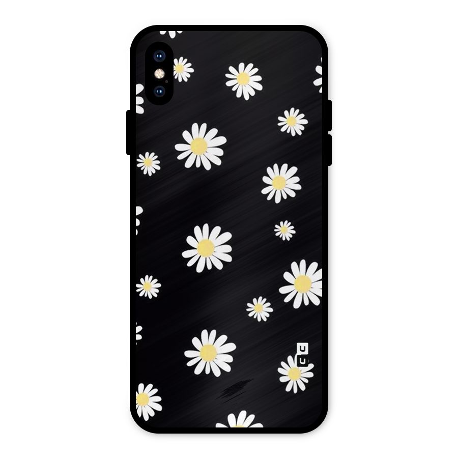 Simple Sunflowers Pattern Metal Back Case for iPhone XS Max