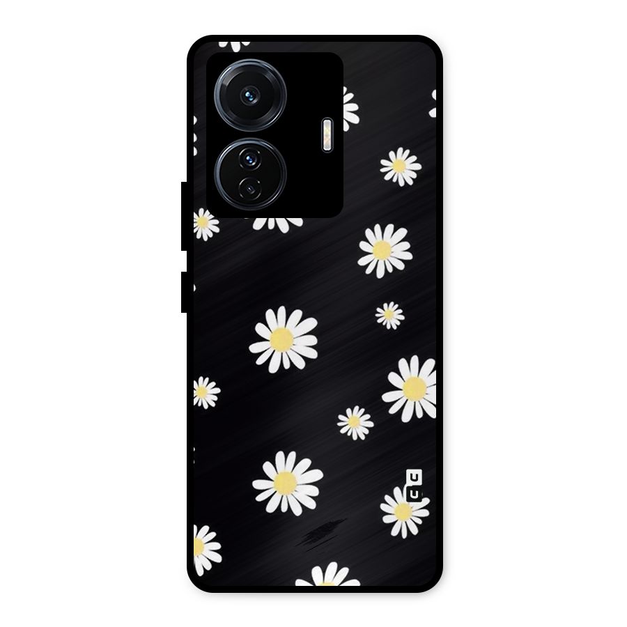 Simple Sunflowers Pattern Metal Back Case for iQOO Z6