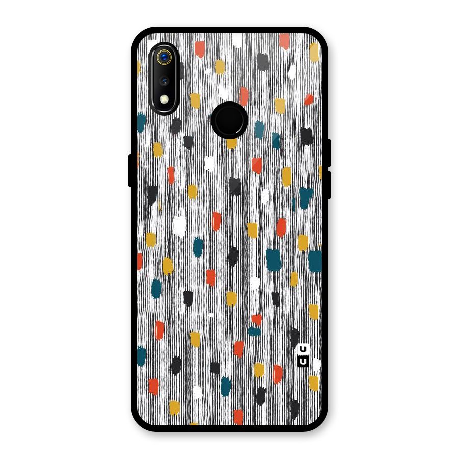 Single Paint Pattern Glass Back Case for Realme 3i