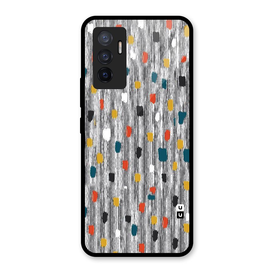 Single Paint Pattern Glass Back Case for Vivo V23e