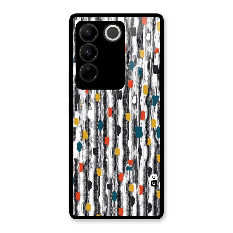 Single Paint Pattern Glass Back Case for Vivo V27 Pro