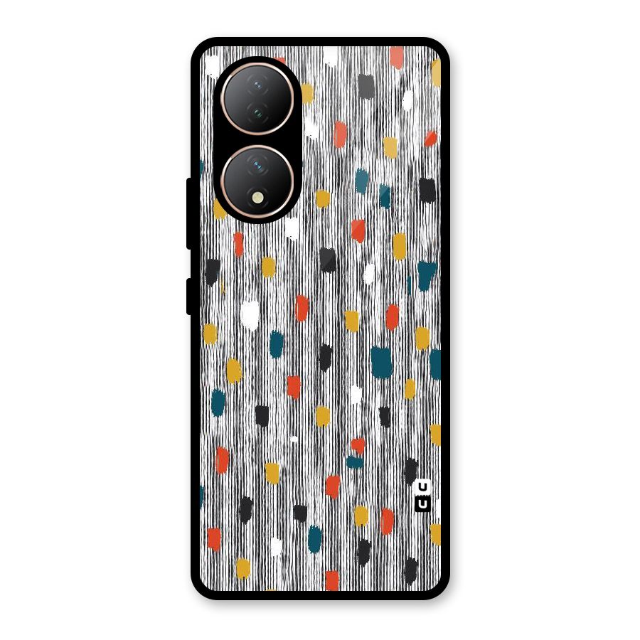 Single Paint Pattern Glass Back Case for Vivo Y100A