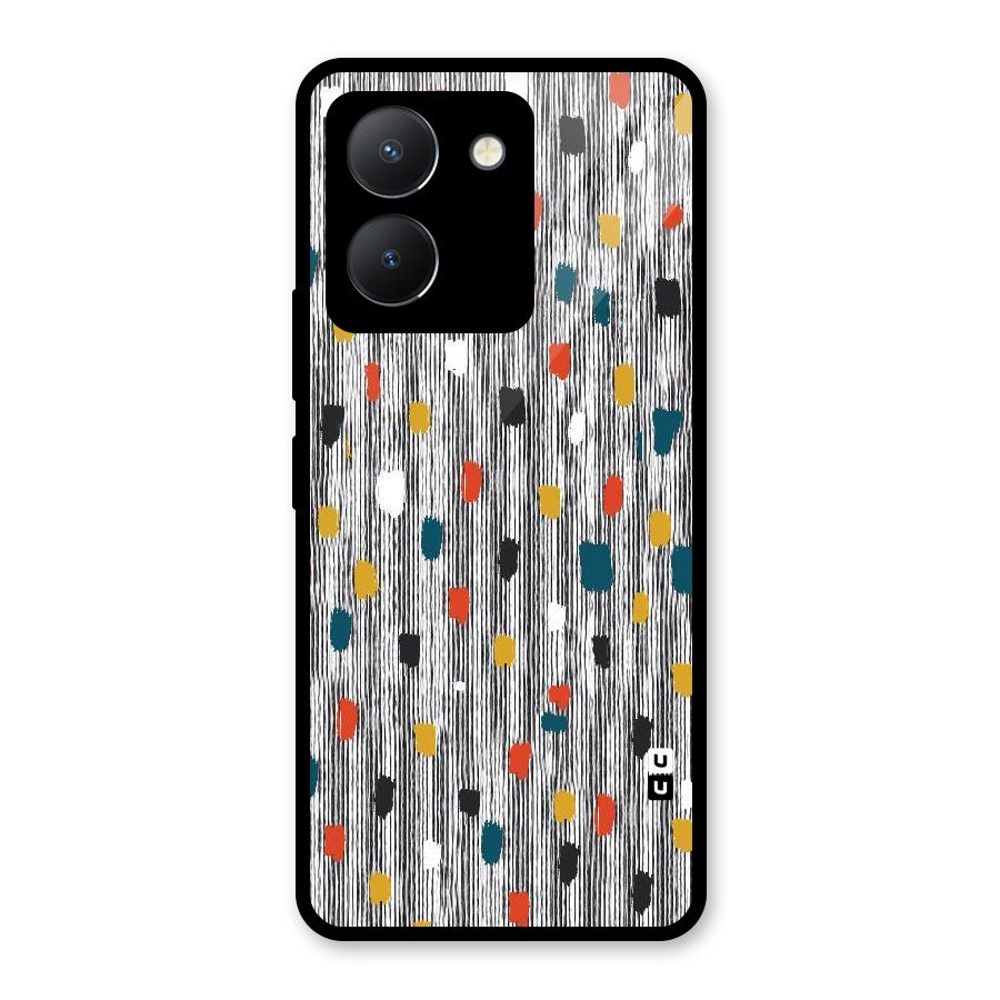 Single Paint Pattern Glass Back Case for Vivo Y36