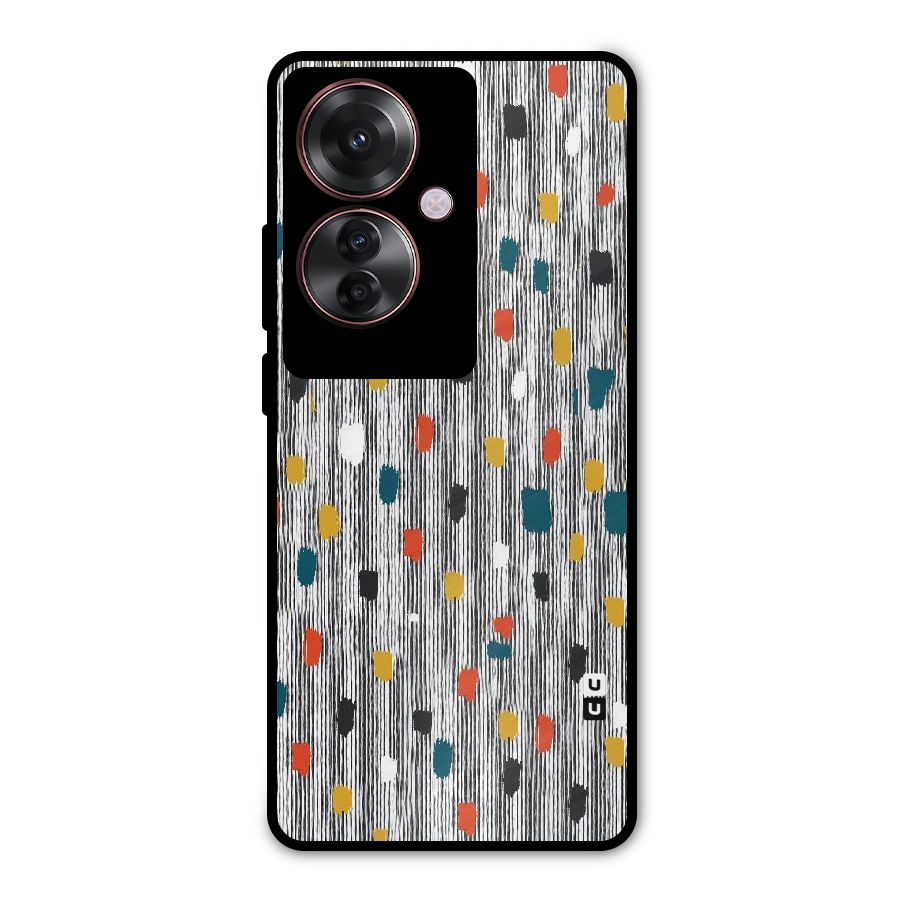 Single Paint Pattern Metal Back Case for Oppo F25 Pro