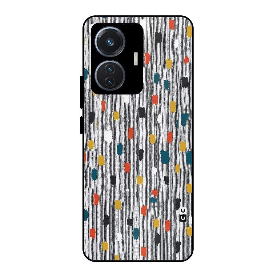 Single Paint Pattern Metal Back Case for Vivo T1 44W