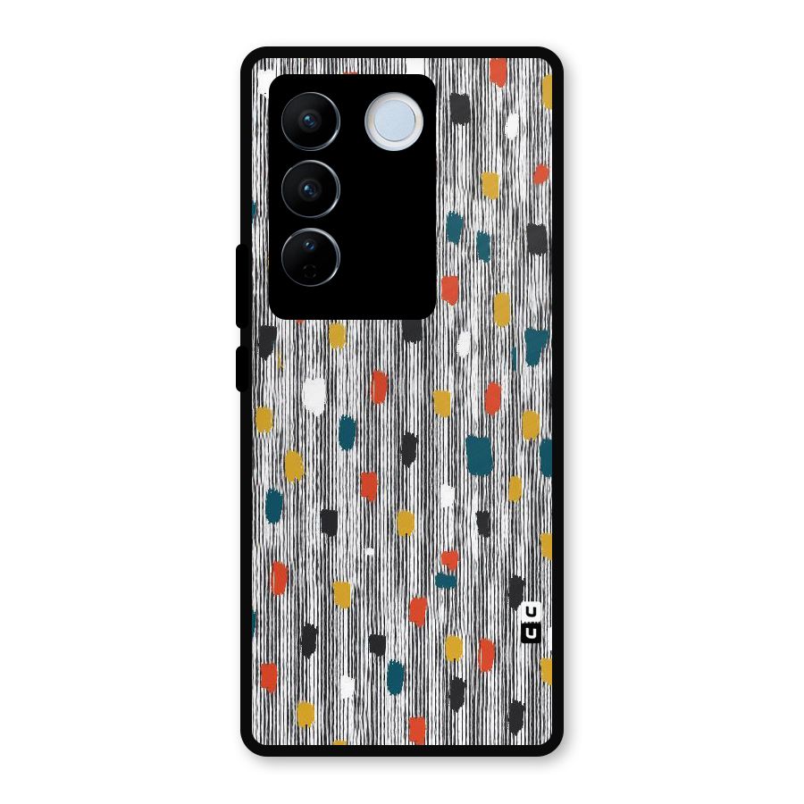 Single Paint Pattern Metal Back Case for Vivo V27 Pro