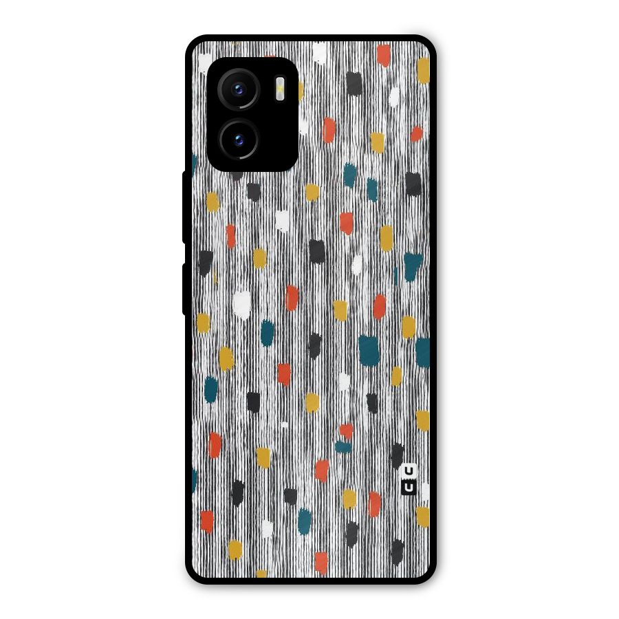 Single Paint Pattern Metal Back Case for Vivo Y15s