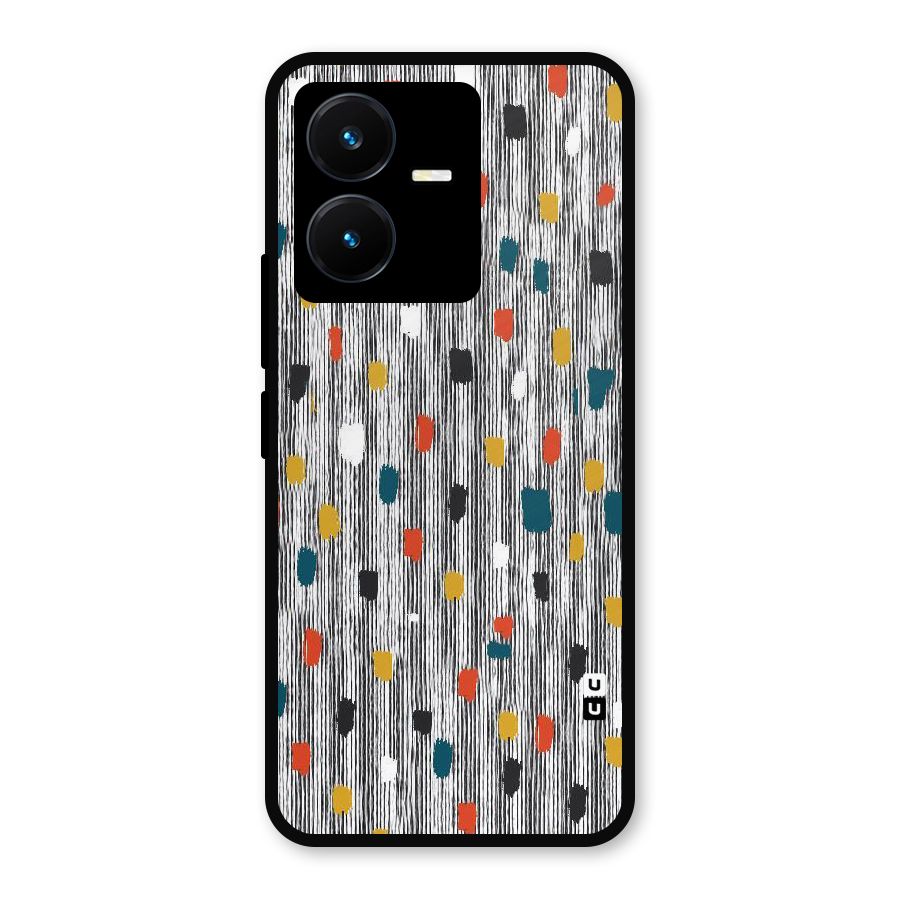 Single Paint Pattern Metal Back Case for Vivo Y22s