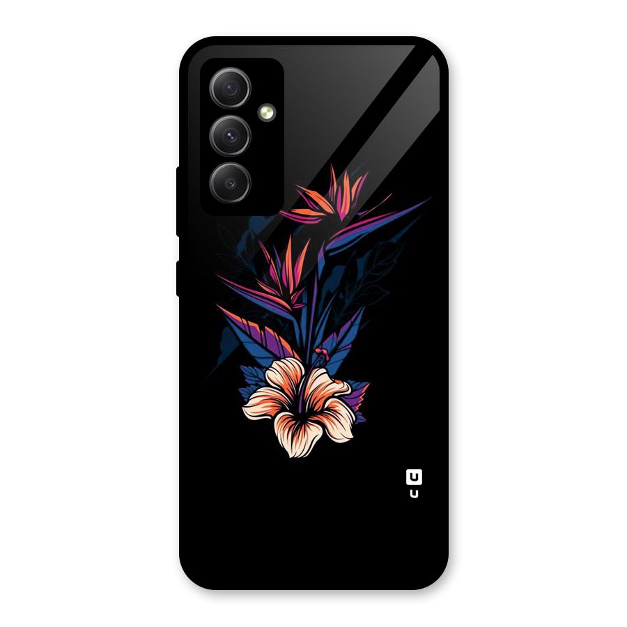 Single Painted Flower Glass Back Case for Galaxy A34