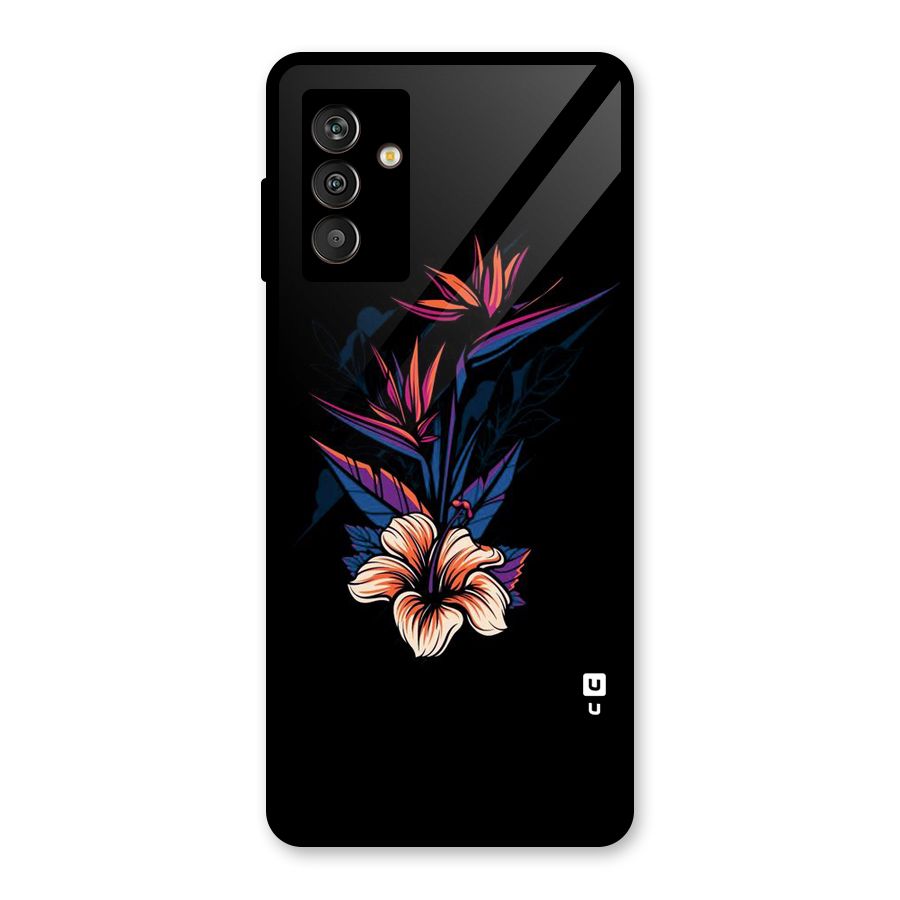 Single Painted Flower Glass Back Case for Galaxy M13