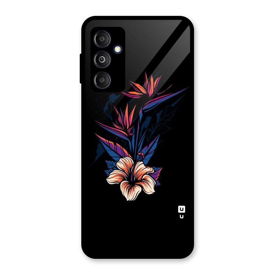 Single Painted Flower Glass Back Case for Galaxy M14 5G