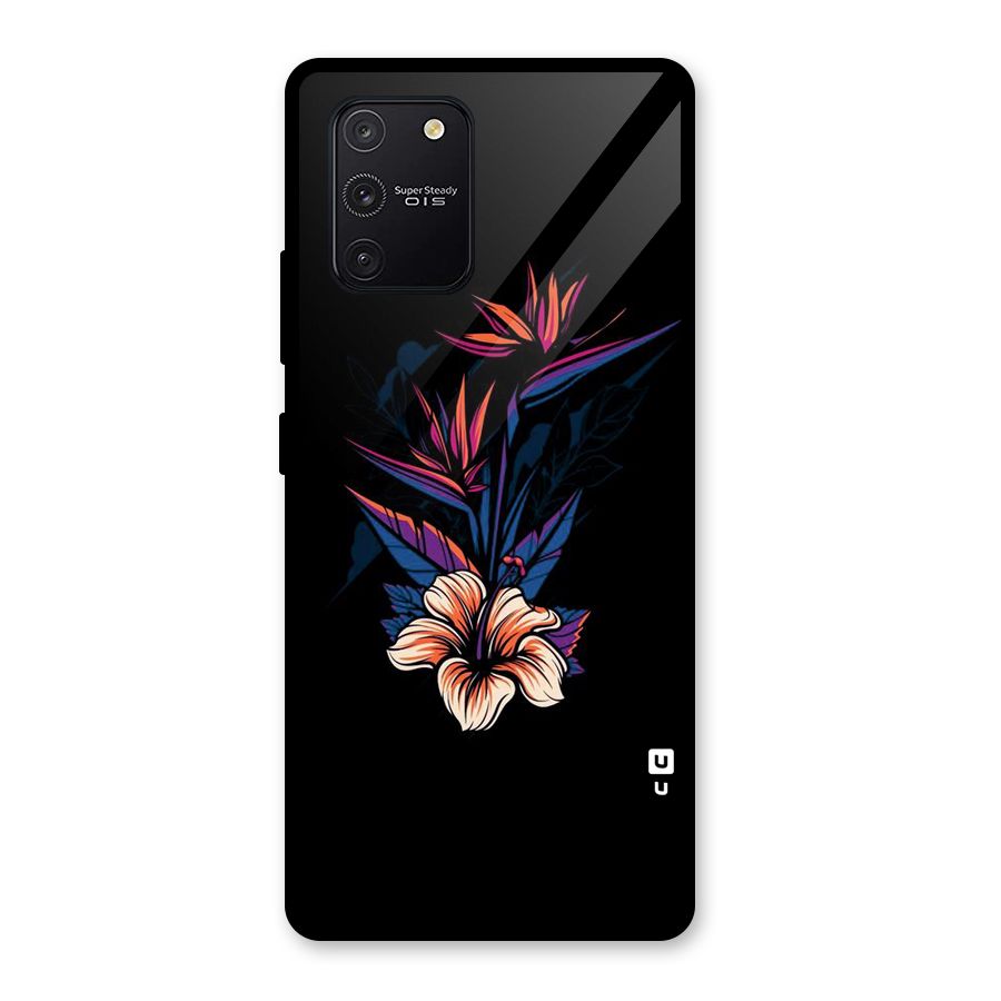 Single Painted Flower Glass Back Case for Galaxy S10 Lite