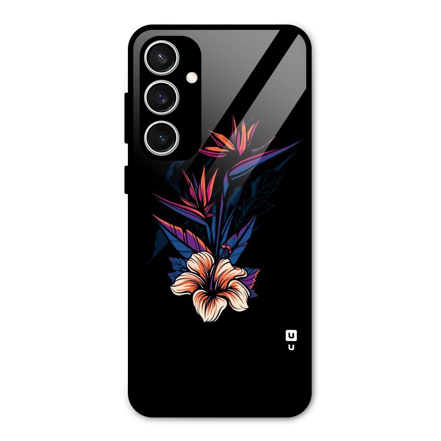 Single Painted Flower Glass Back Case for Galaxy S23 FE