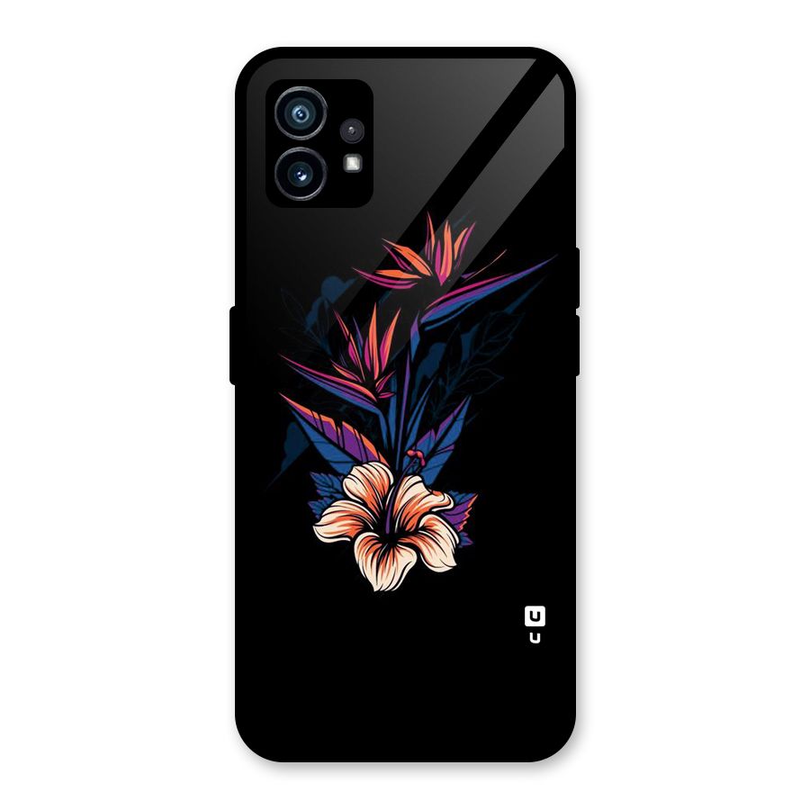 Single Painted Flower Glass Back Case for Nothing Phone 1