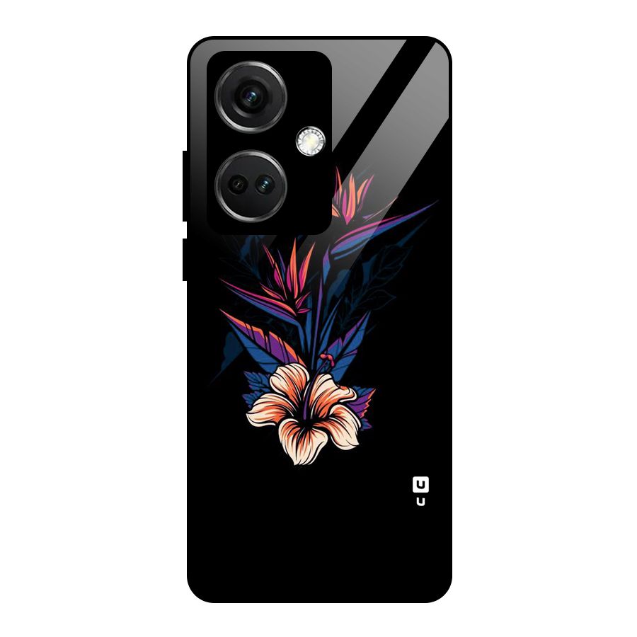 Single Painted Flower Glass Back Case for OnePlus Nord CE 3 5G
