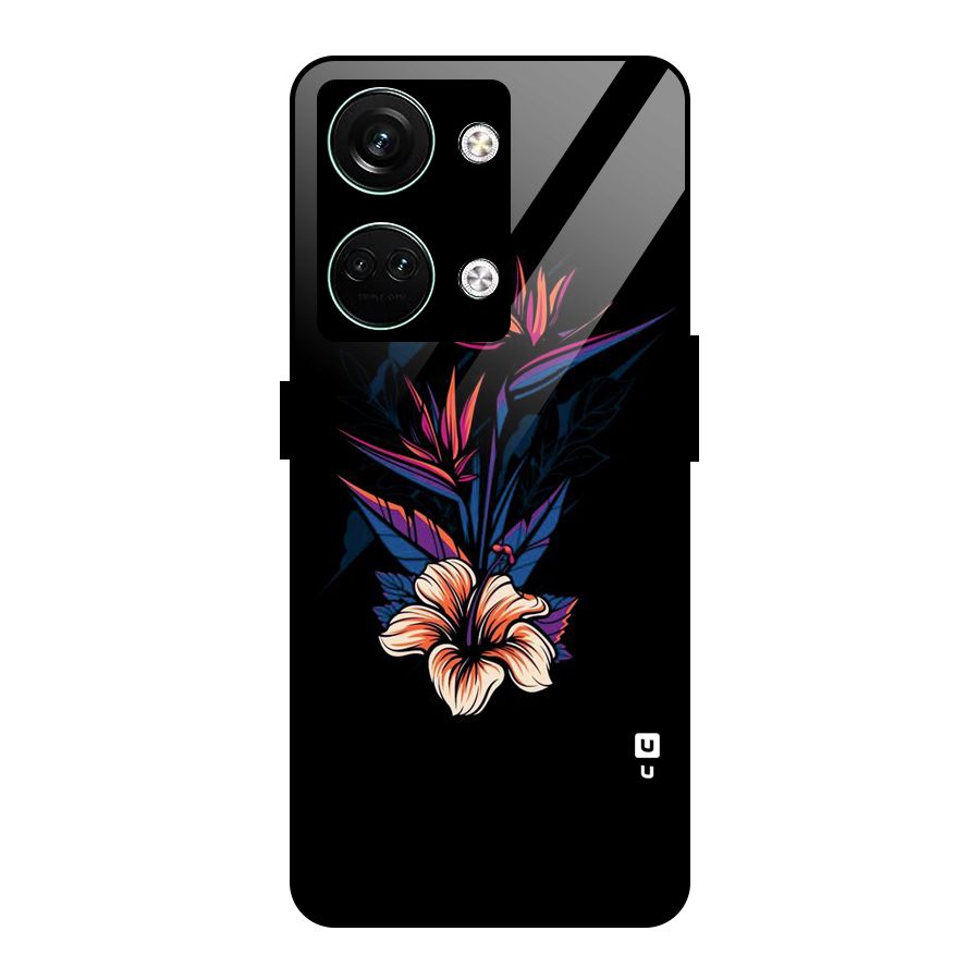 Single Painted Flower Glass Back Case for Oneplus Nord 3