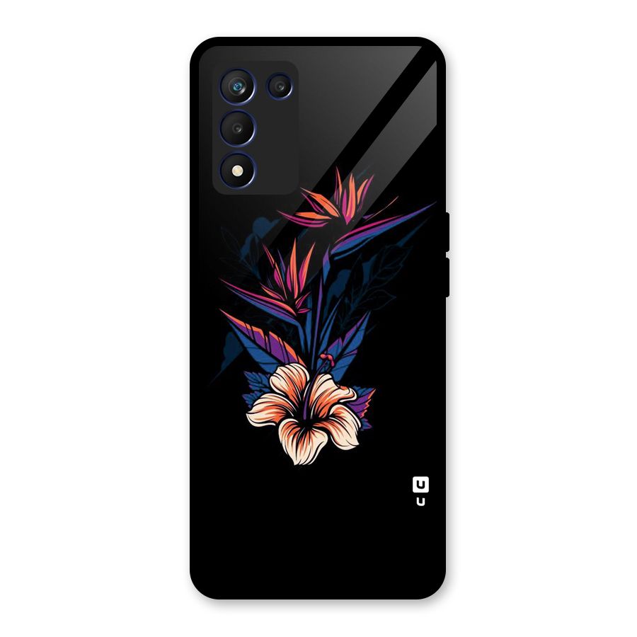 Single Painted Flower Glass Back Case for Realme 9 5G Speed