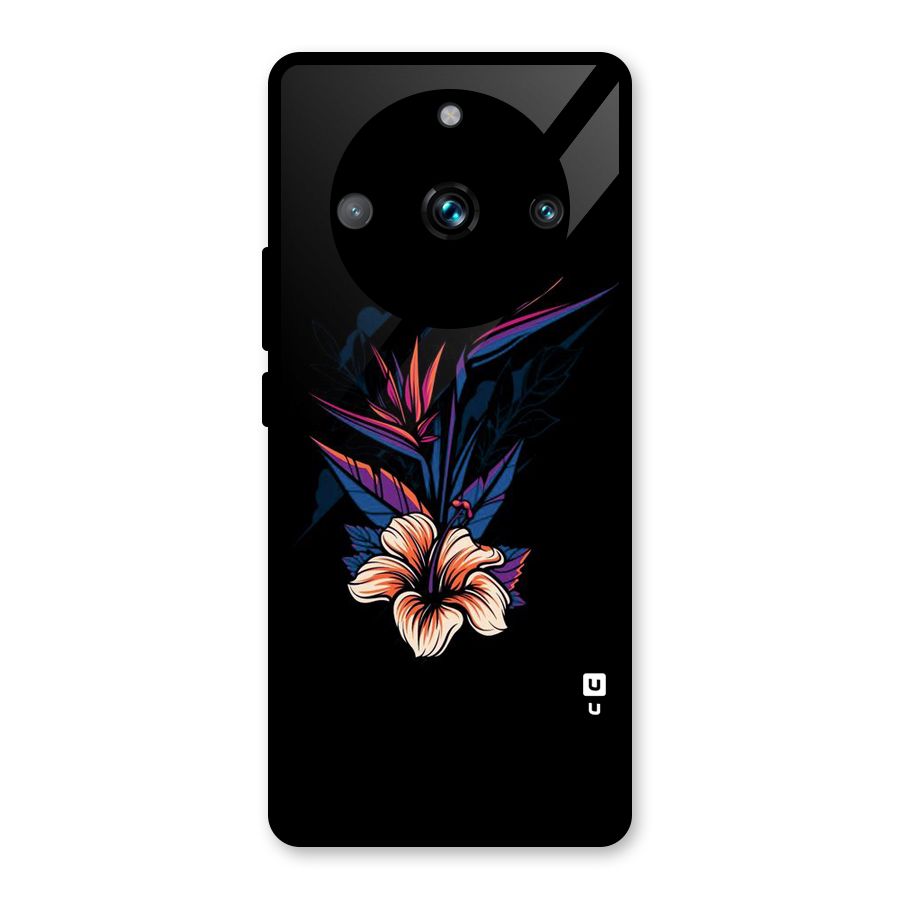 Single Painted Flower Glass Back Case for Realme Narzo 60 Pro