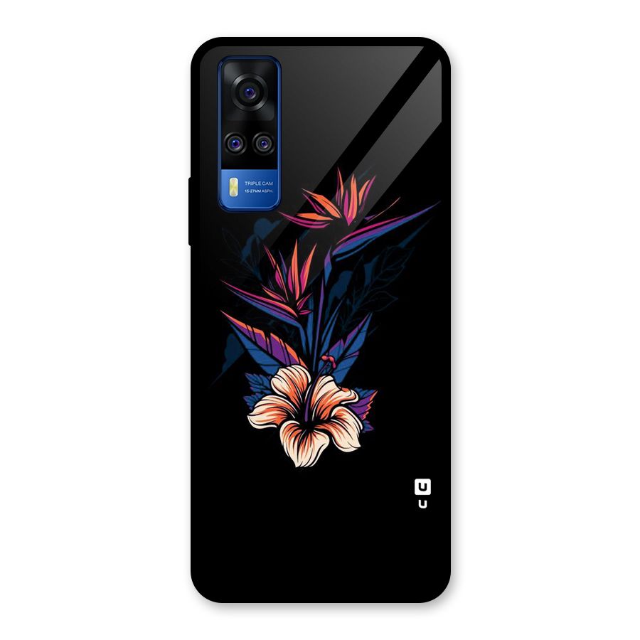 Single Painted Flower Glass Back Case for Vivo Y31