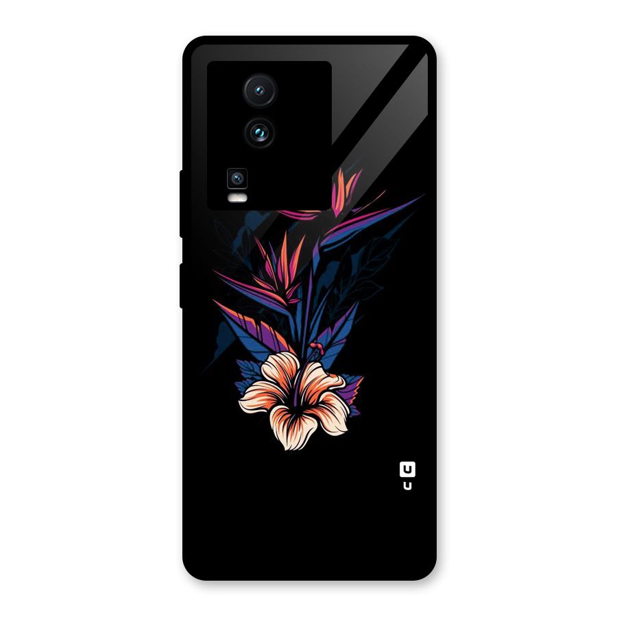 Single Painted Flower Glass Back Case for Vivo iQOO Neo 7 Pro