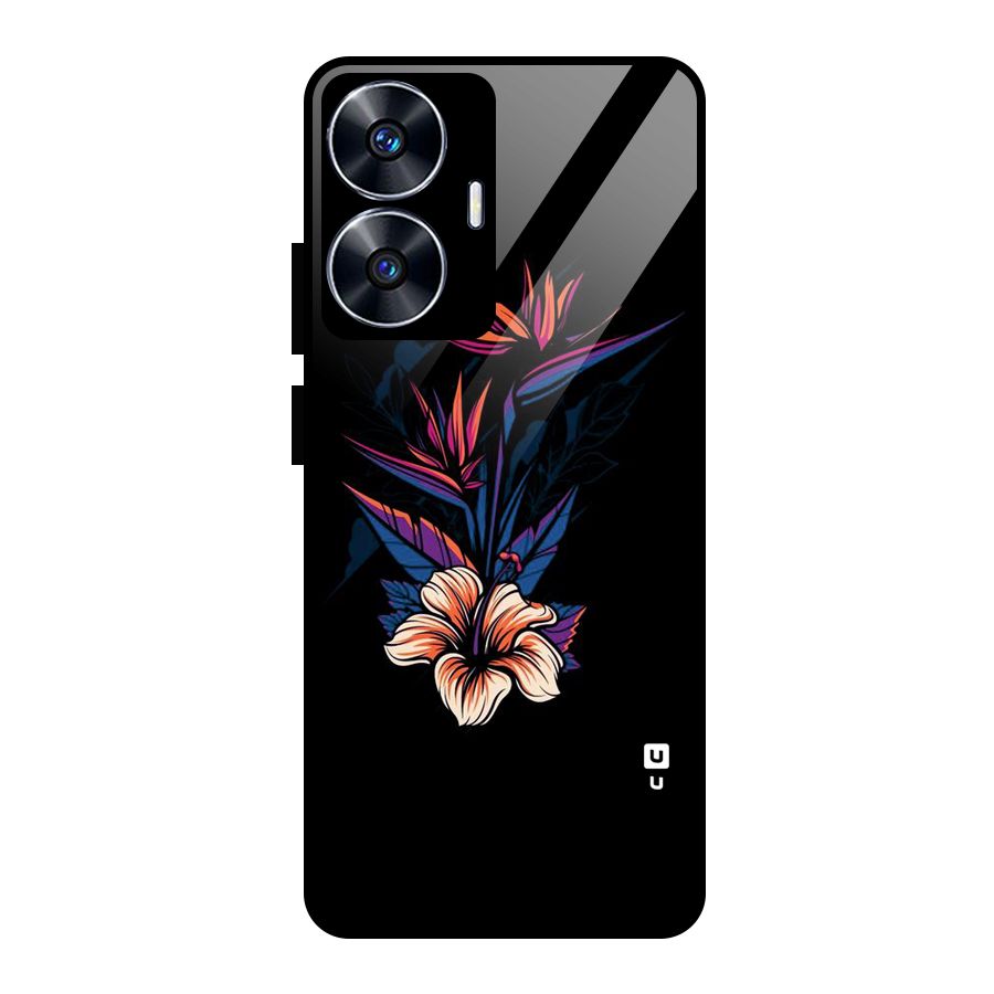 Single Painted Flower Glass Back Case for realme C55