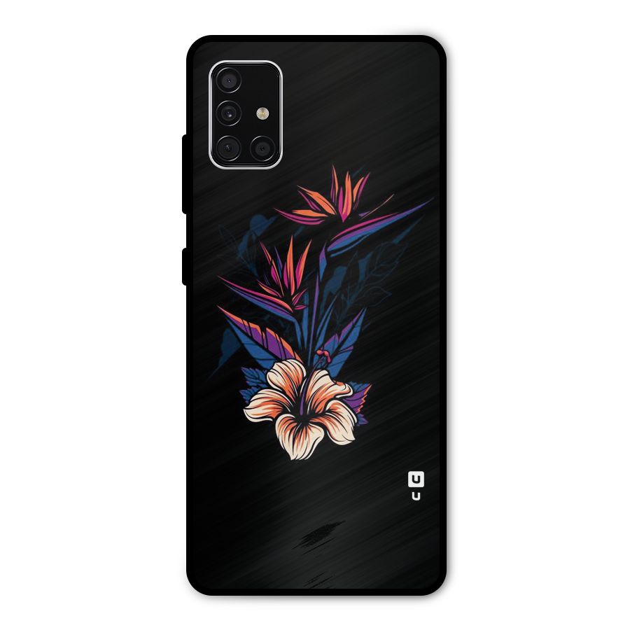 Single Painted Flower Metal Back Case for Galaxy A51