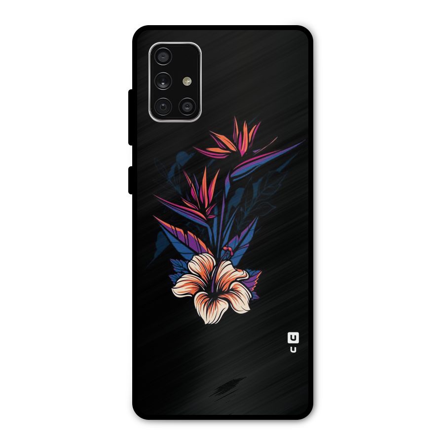 Single Painted Flower Metal Back Case for Galaxy A71