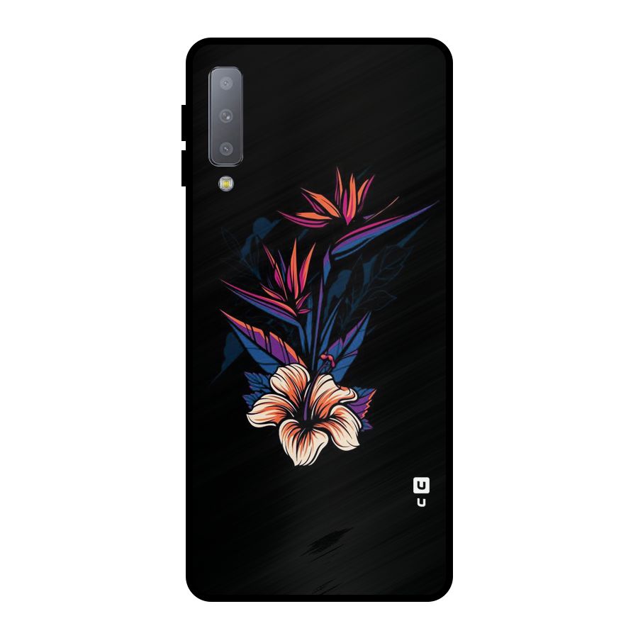 Single Painted Flower Metal Back Case for Galaxy A7 (2018)