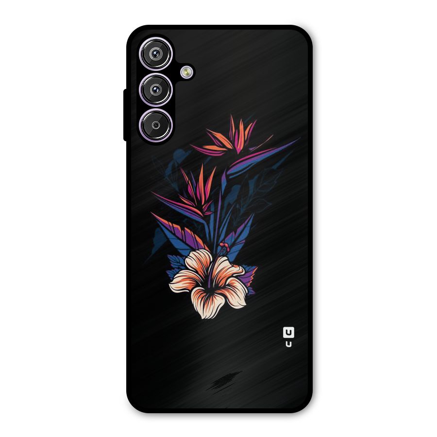 Single Painted Flower Metal Back Case for Galaxy F15
