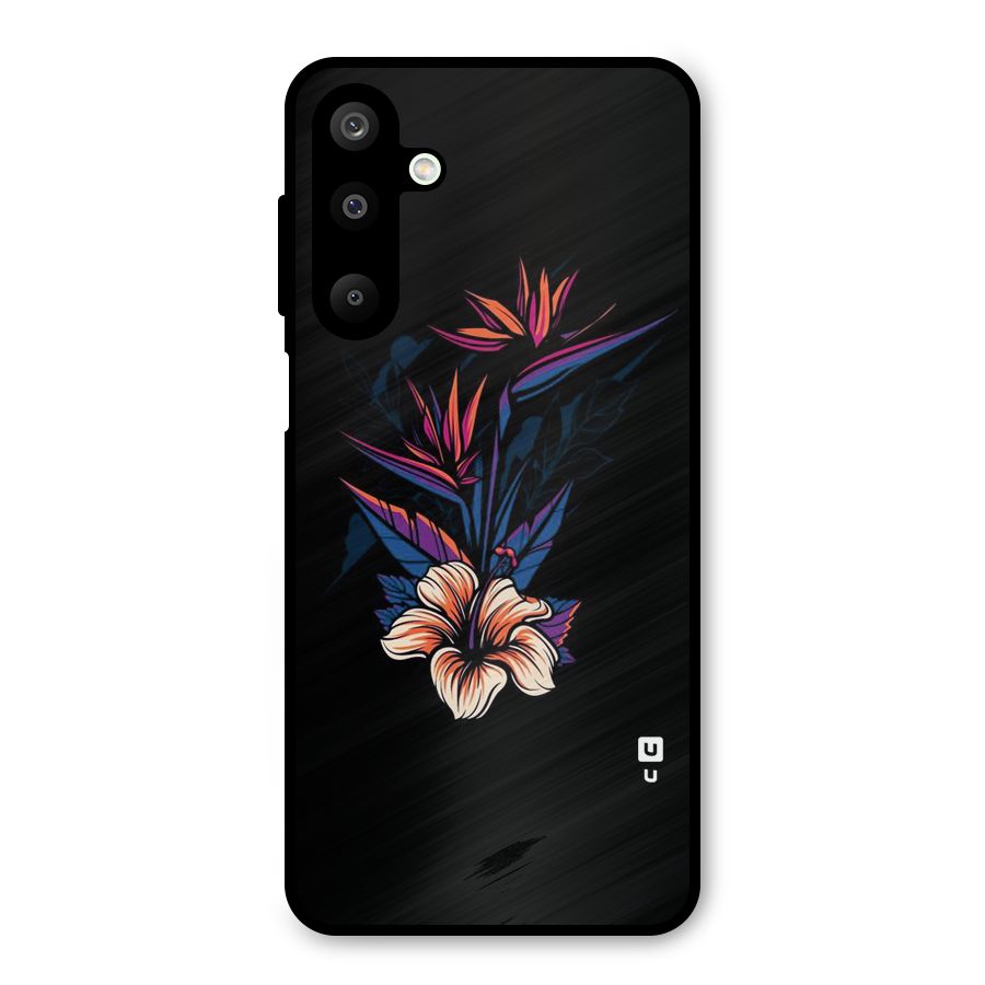 Single Painted Flower Metal Back Case for Galaxy M16