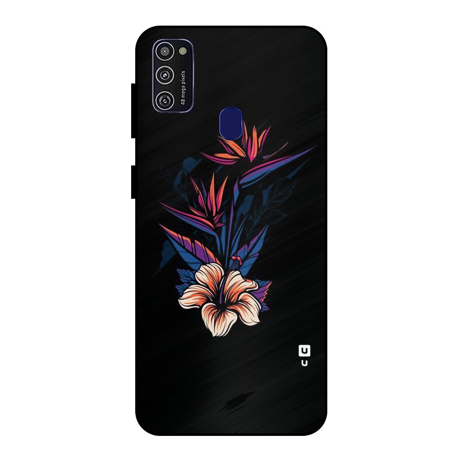 Single Painted Flower Metal Back Case for Galaxy M21