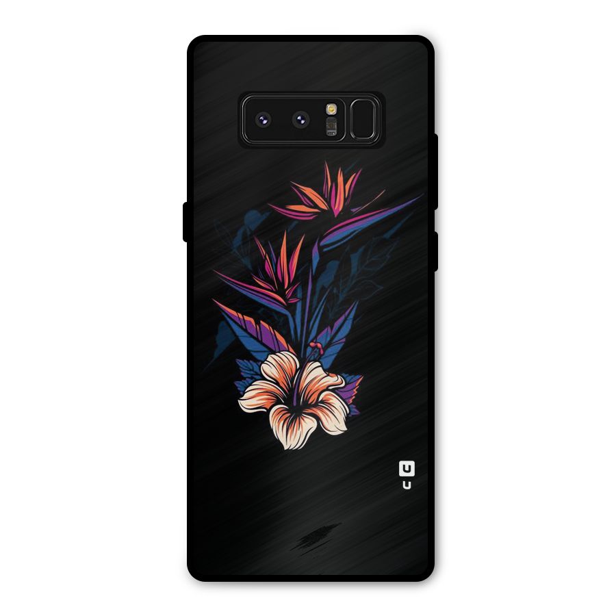 Single Painted Flower Metal Back Case for Galaxy Note 8