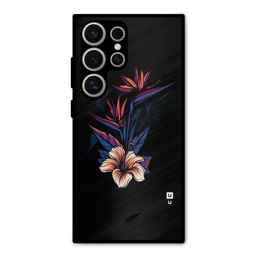 Single Painted Flower Metal Back Case for Galaxy S24 Ultra