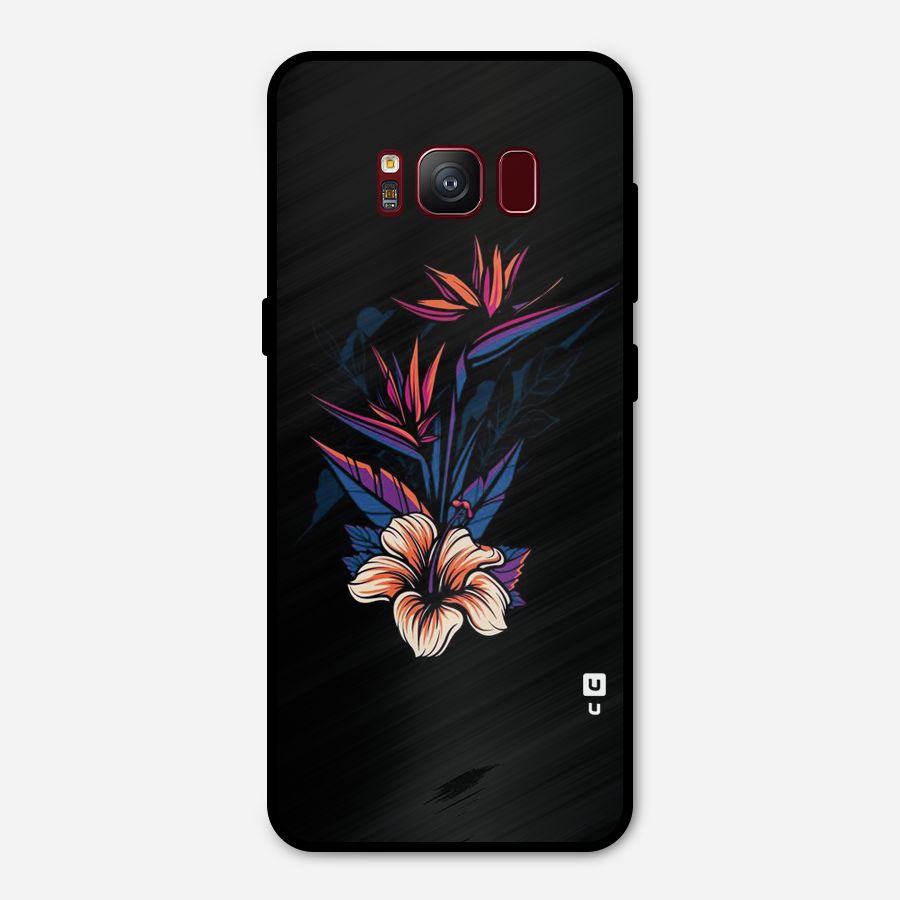 Single Painted Flower Metal Back Case for Galaxy S8