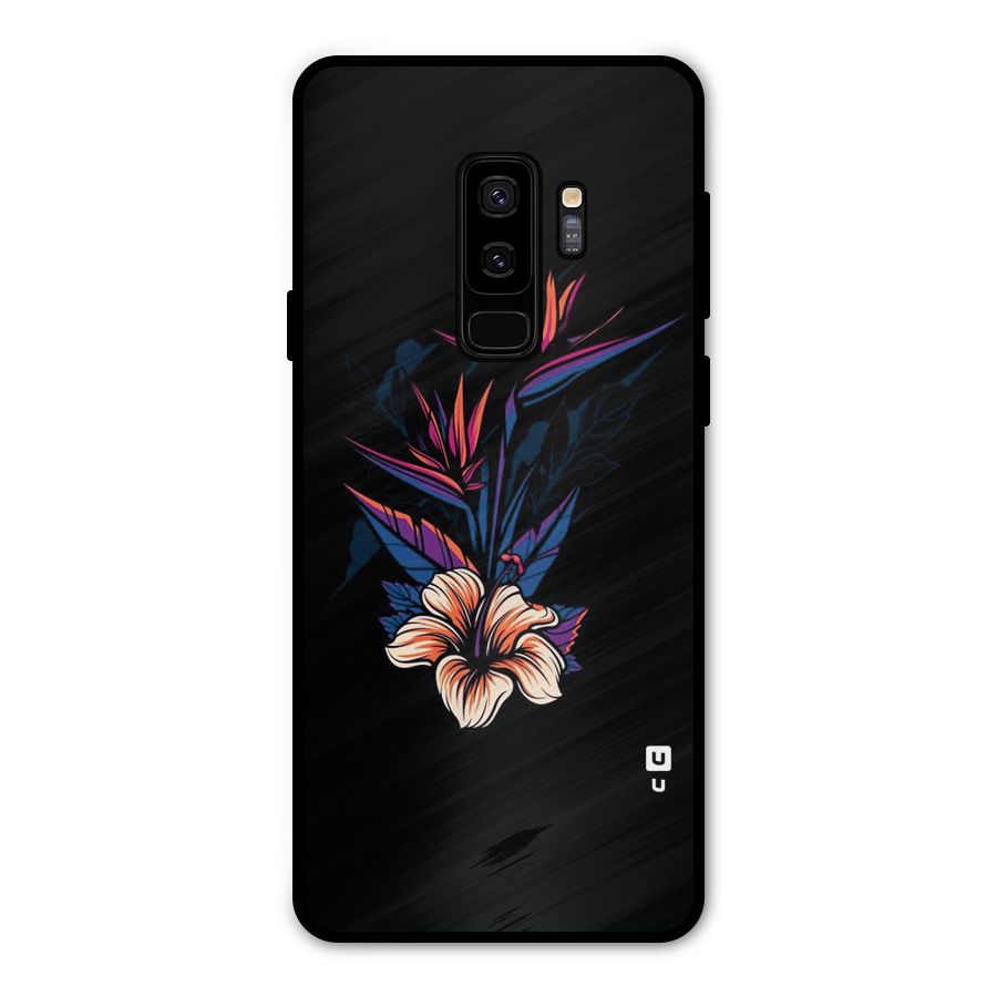 Single Painted Flower Metal Back Case for Galaxy S9 Plus