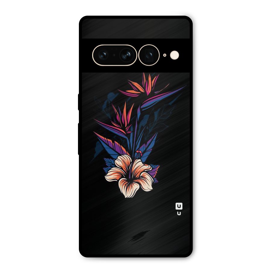 Single Painted Flower Metal Back Case for Google Pixel 7 Pro