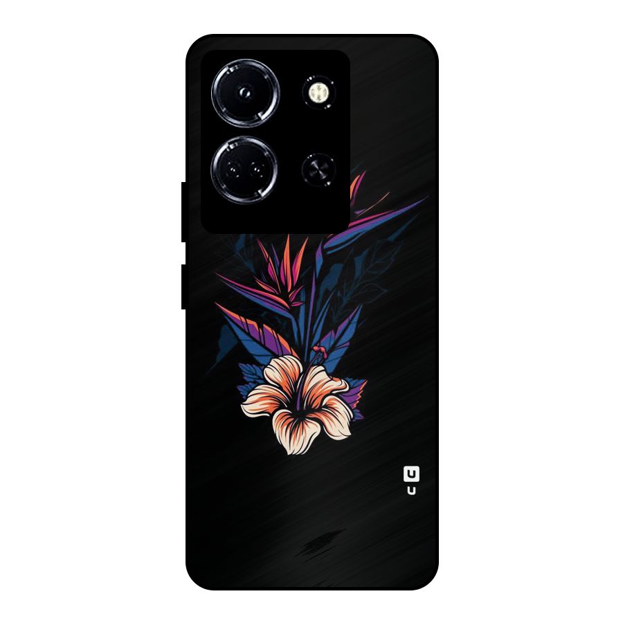 Single Painted Flower Metal Back Case for Infinix Note 30 5G