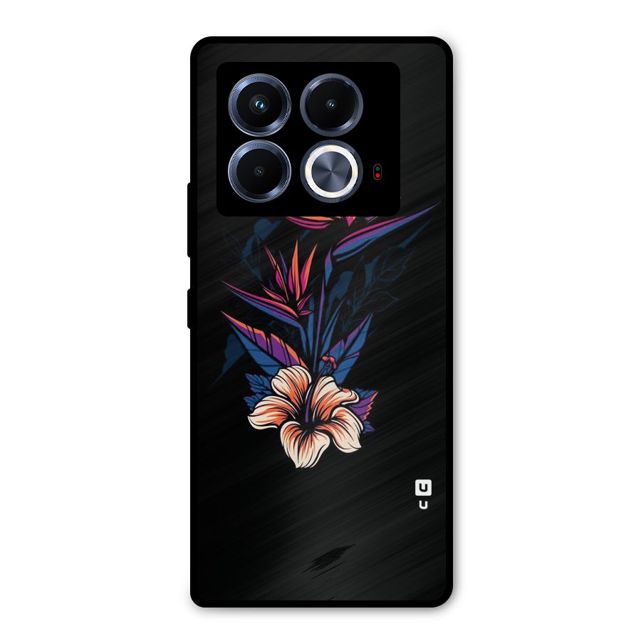 Single Painted Flower Metal Back Case for Infinix Note 40 5G