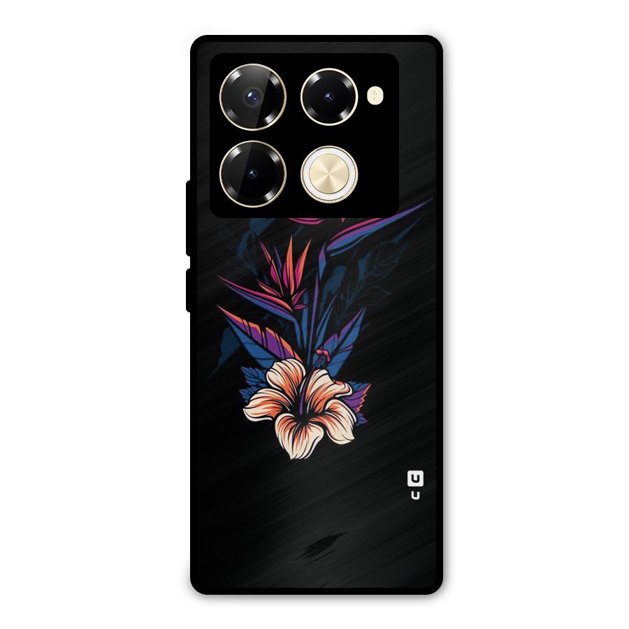 Single Painted Flower Metal Back Case for Infinix Note 40 Pro Plus