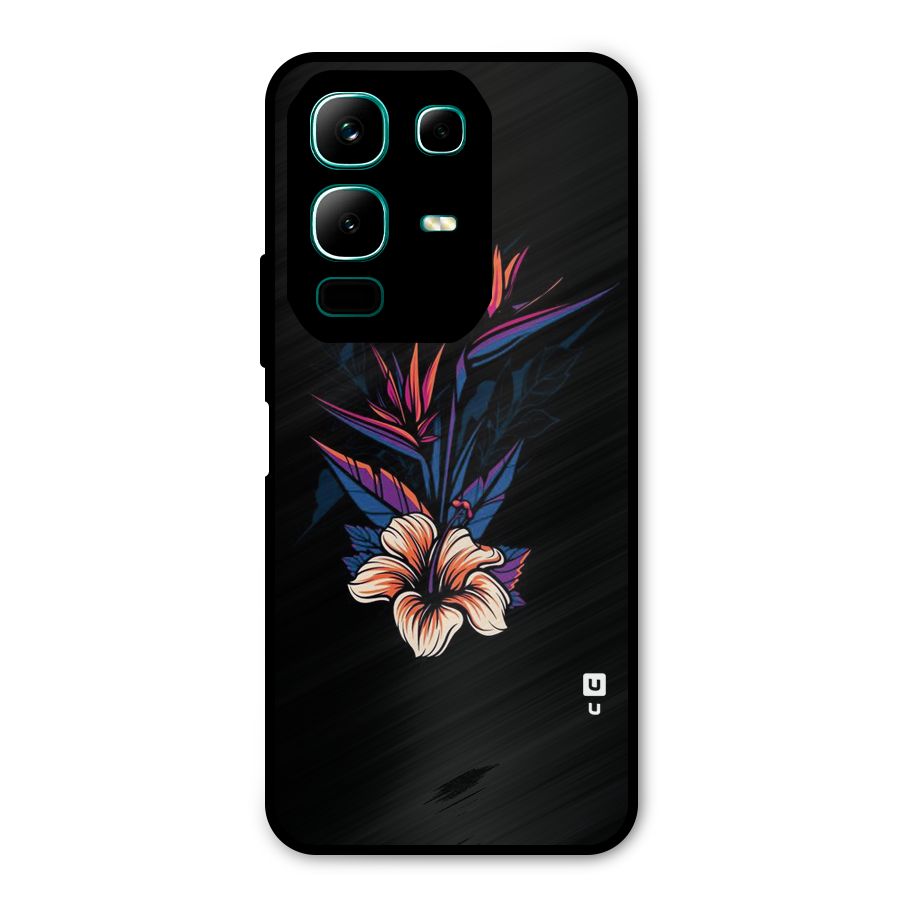 Single Painted Flower Metal Back Case for Infinix Note 50x