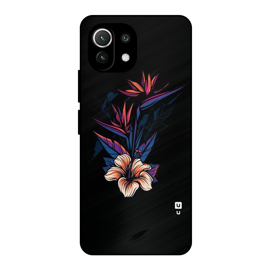 Single Painted Flower Metal Back Case for Mi 11 Lite NE 5G