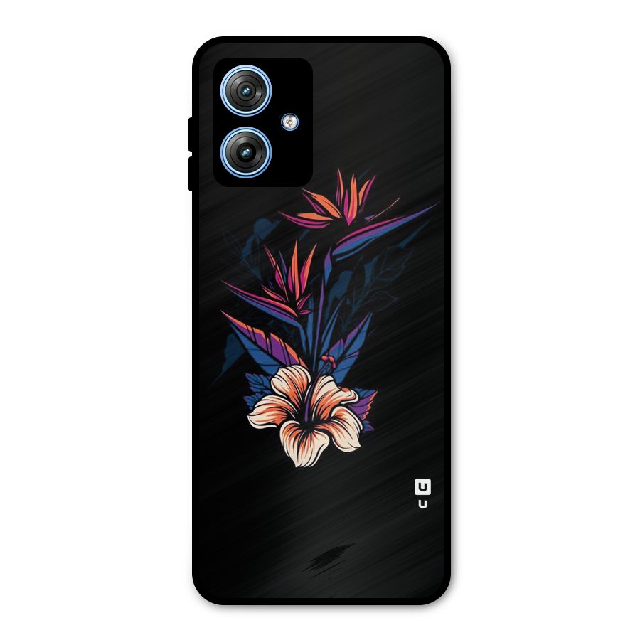 Single Painted Flower Metal Back Case for Moto G54